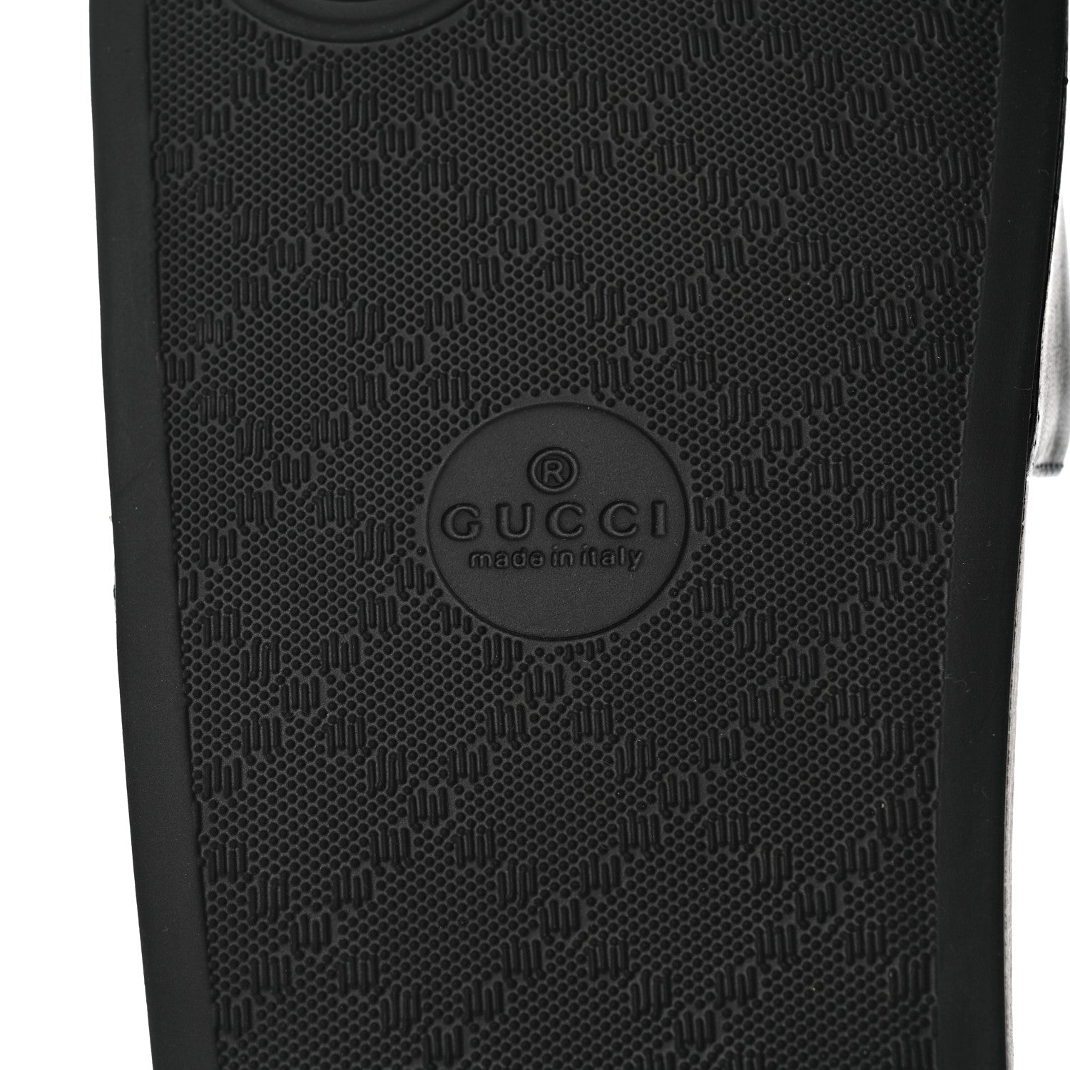 Gucci Nappa Miro Soft Calfskin Womens Interlocking G Slide Sandals 38 Black White 6 of 8