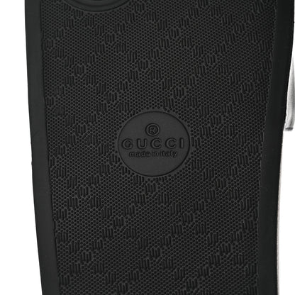Gucci Nappa Miro Soft Calfskin Womens Interlocking G Slide Sandals 38 Black White 6 of 8