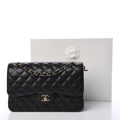 Chanel Caviar Quilted Jumbo Double Flap Black 12 of 12