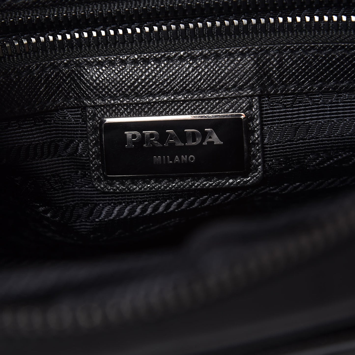 Tessuto Nylon Saffiano Shoulder Bag Black