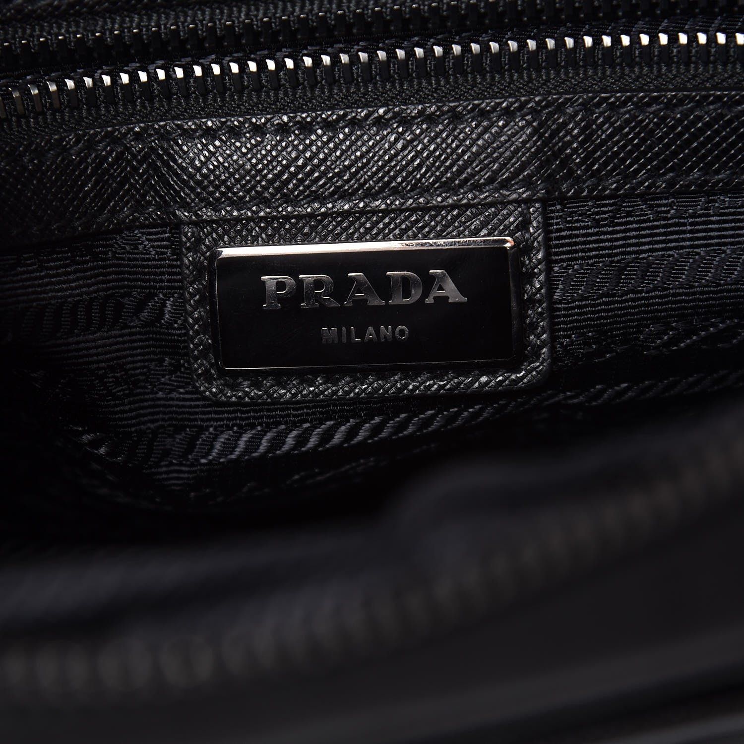 Prada Tessuto Nylon Saffiano Shoulder Bag Black 6 of 7