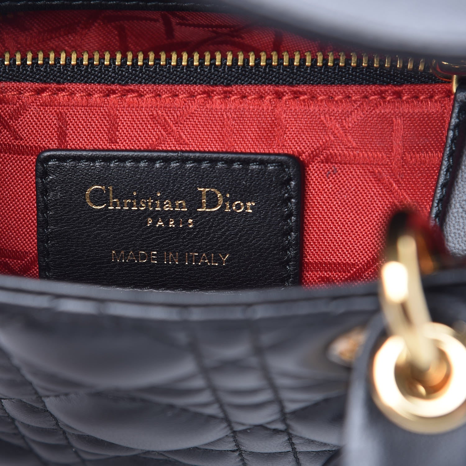 Christian Dior Lambskin Cannage Mini Lady Dior Black 6 of 11
