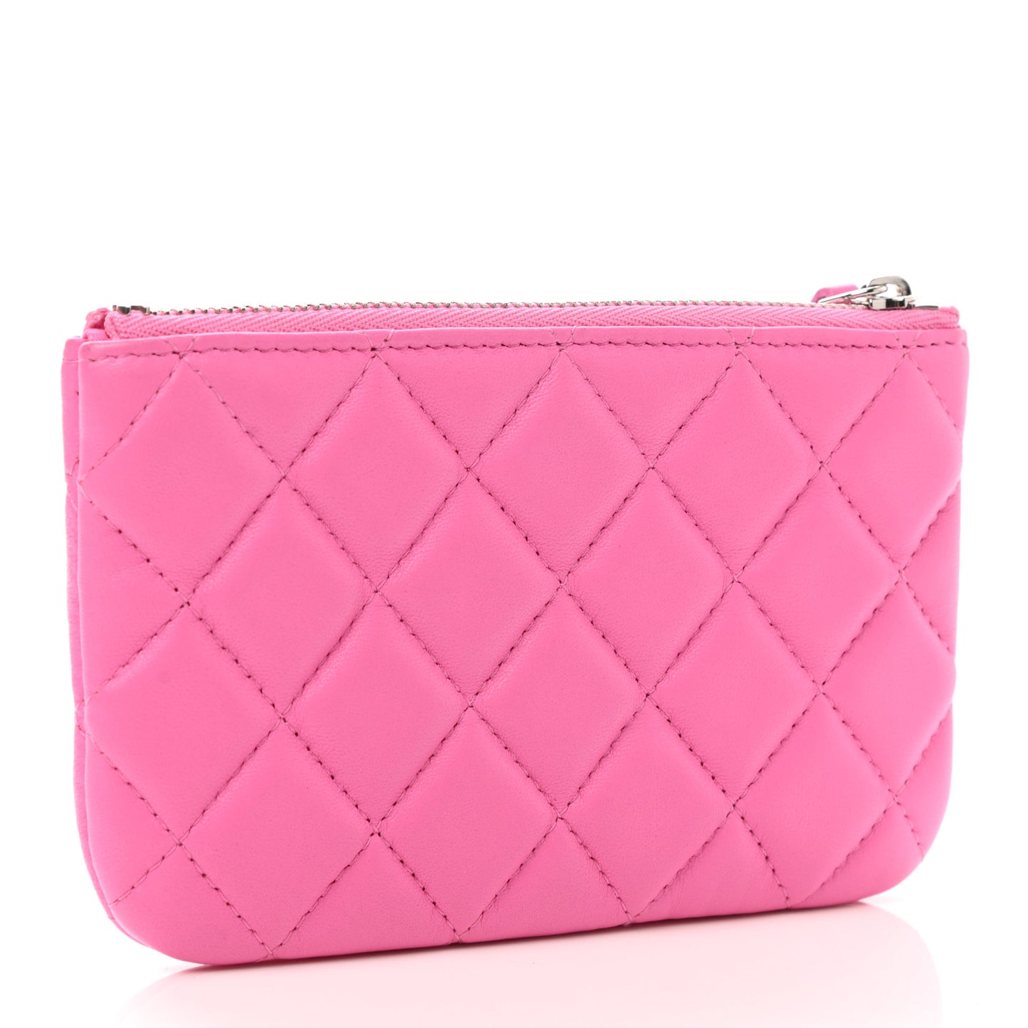 Lambskin Quilted Small Cosmetic Case Pink