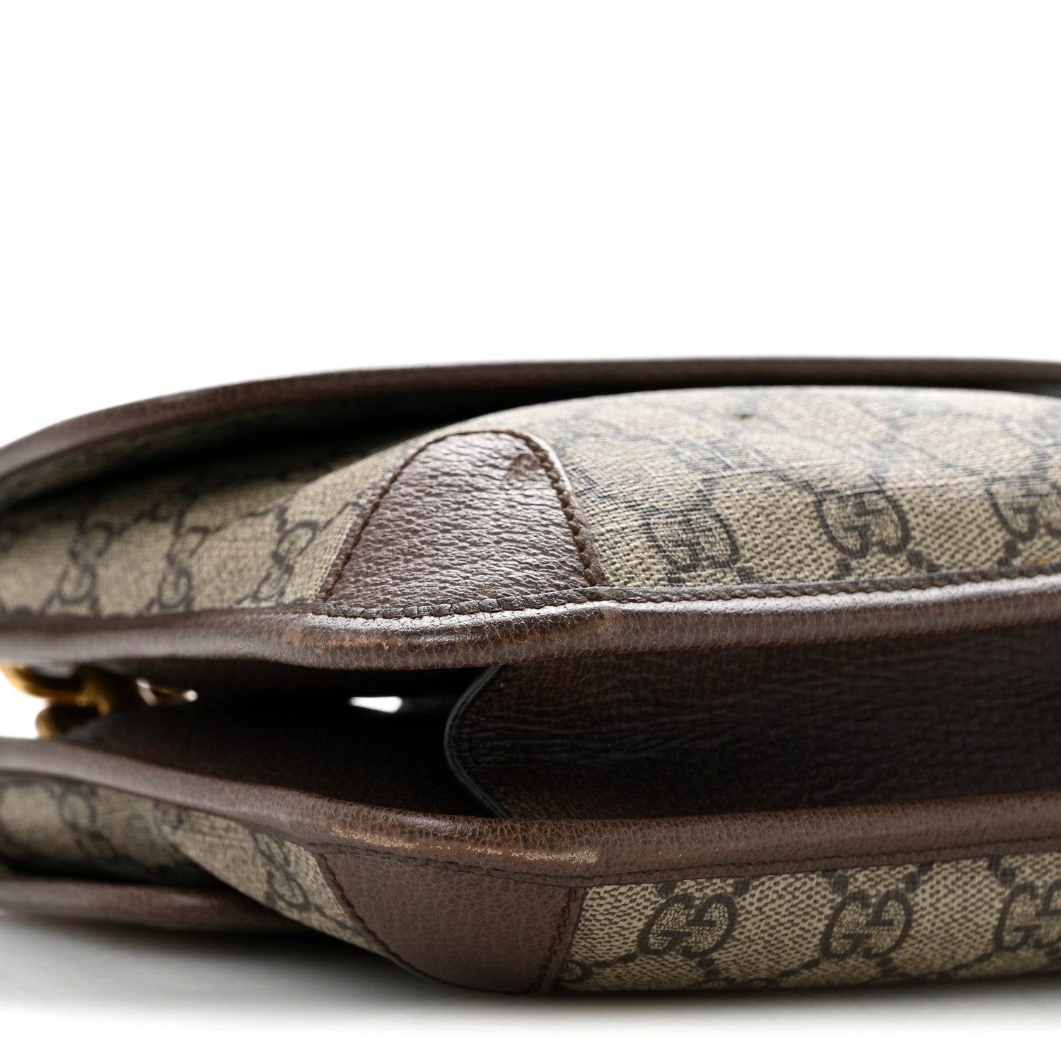 Gucci GG Supreme Monogram Web Small Neo Vintage Double Flap Messenger Bag Beige New Acero 9 of 12