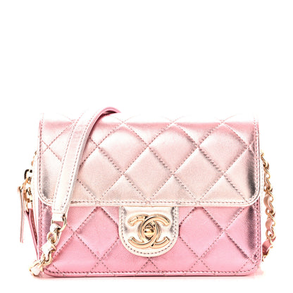 Chanel Metallic Lambskin Like A Wallet Flap Golden Pink 8 of 11