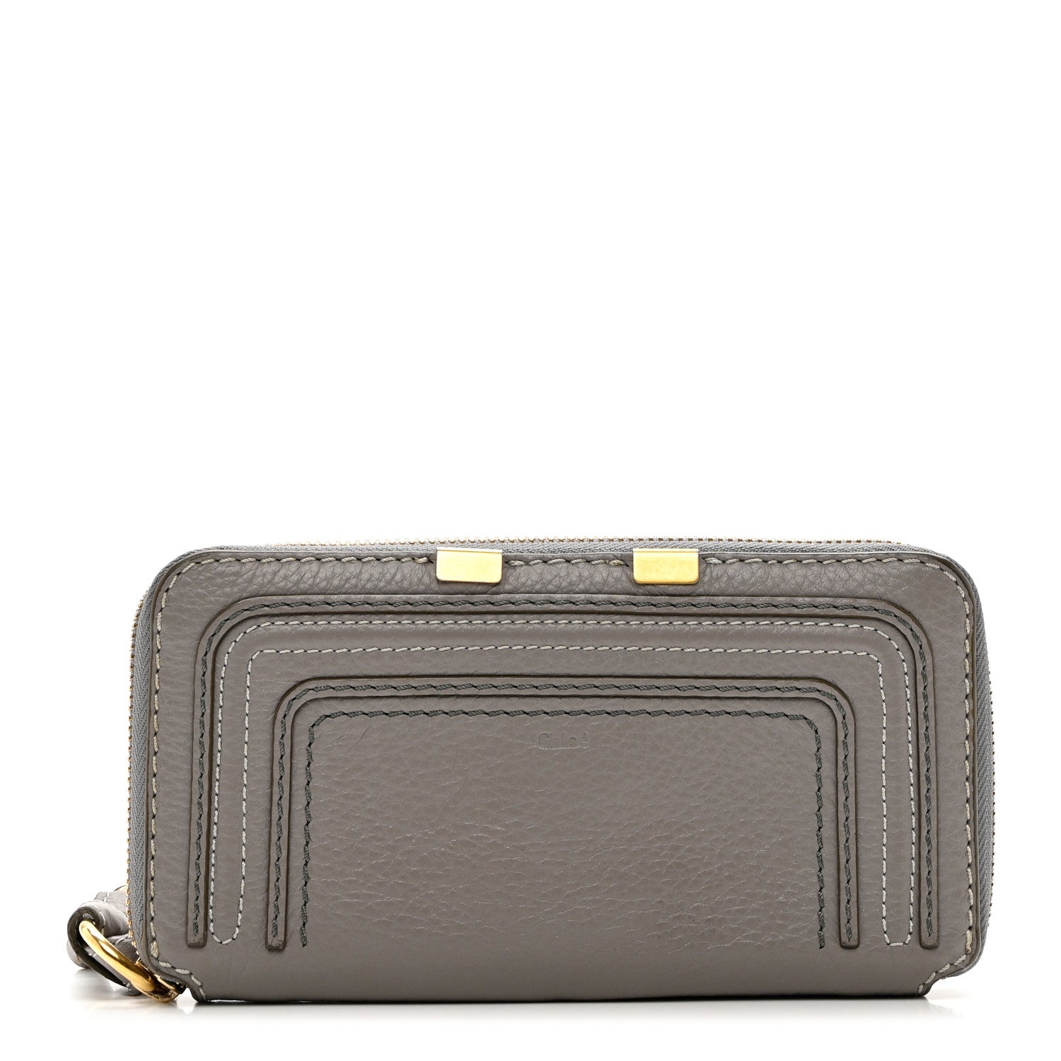 Chloe Calfskin Marcie Long Zip Around Wallet Cashmere Grey 1 of 9