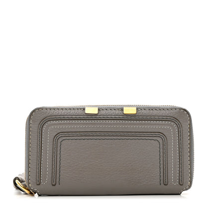 Chloe Calfskin Marcie Long Zip Around Wallet Cashmere Grey 1 of 9
