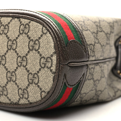 Gucci GG Supreme Monogram Web Small Ophidia Bucket Bag Brown 10 of 11