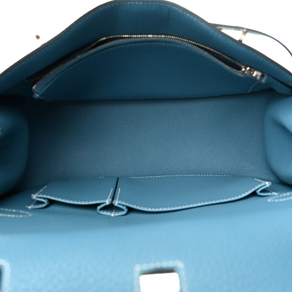 Hermes Taurillon Clemence Jypsiere 28 Blue Jean 5 of 14