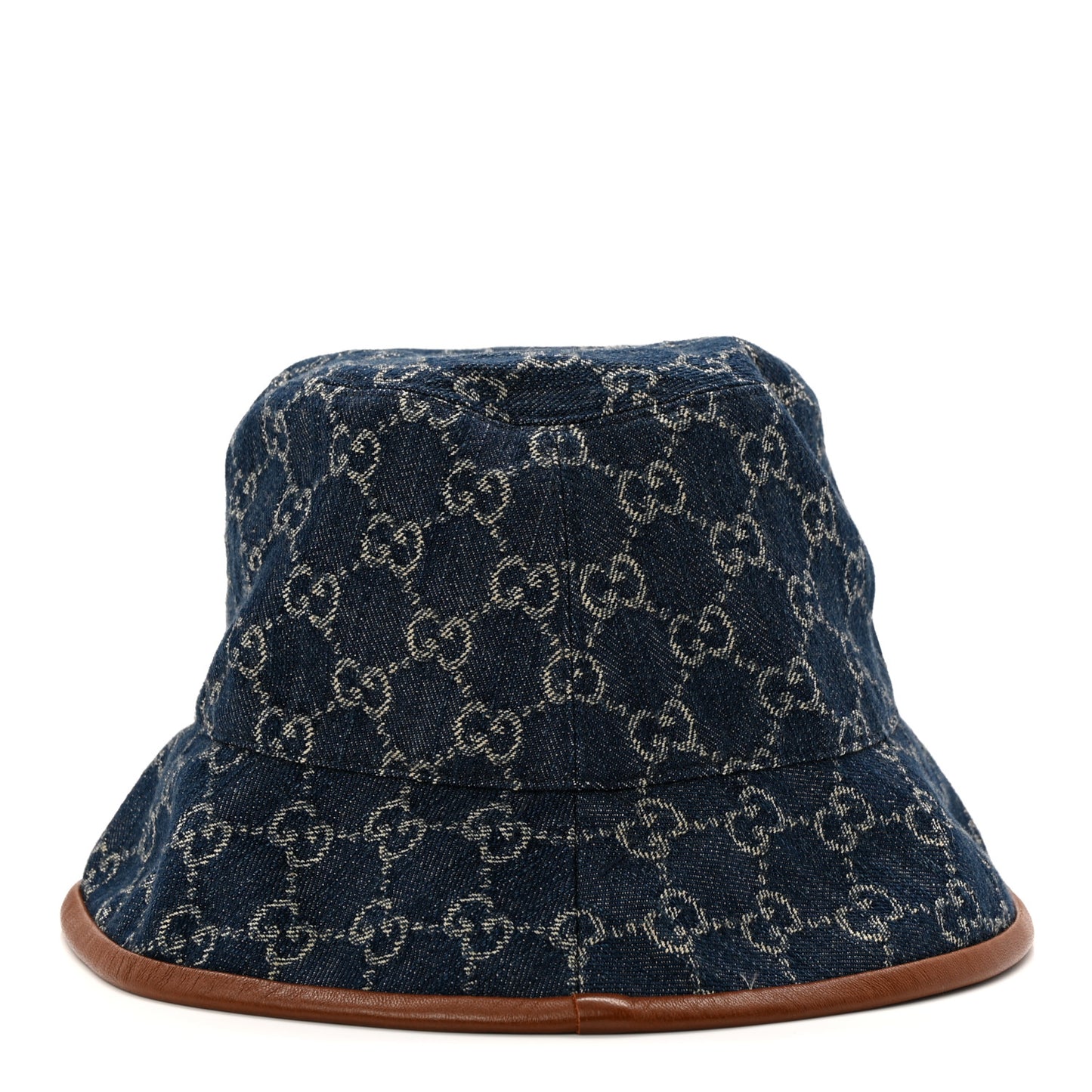 Washed Jacquard Denim Nappa GG Monogram Oscar Bucket Hat L Denim Cuir