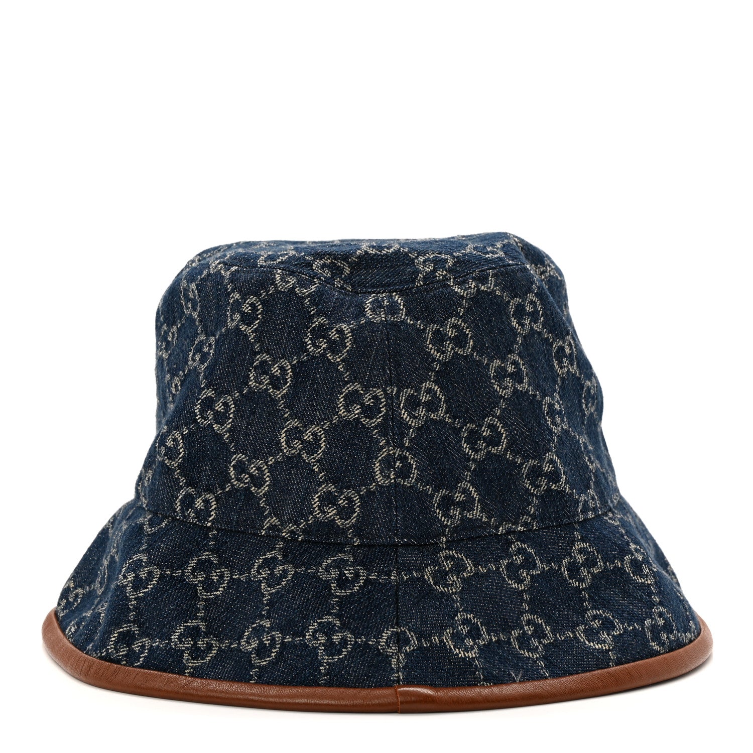 Gucci Washed Jacquard Denim Nappa GG Monogram Oscar Bucket Hat L Denim Cuir 6 of 9