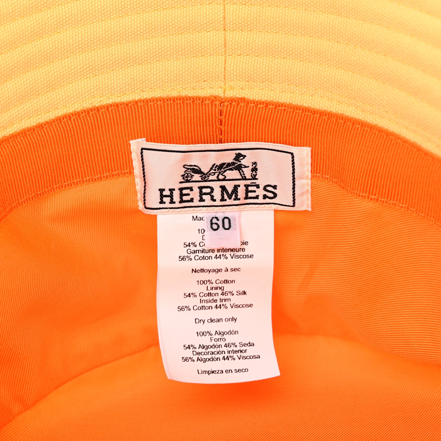 Hermes Cotton Gene Sunshine Bucket Hat 60 Melon 8 of 8