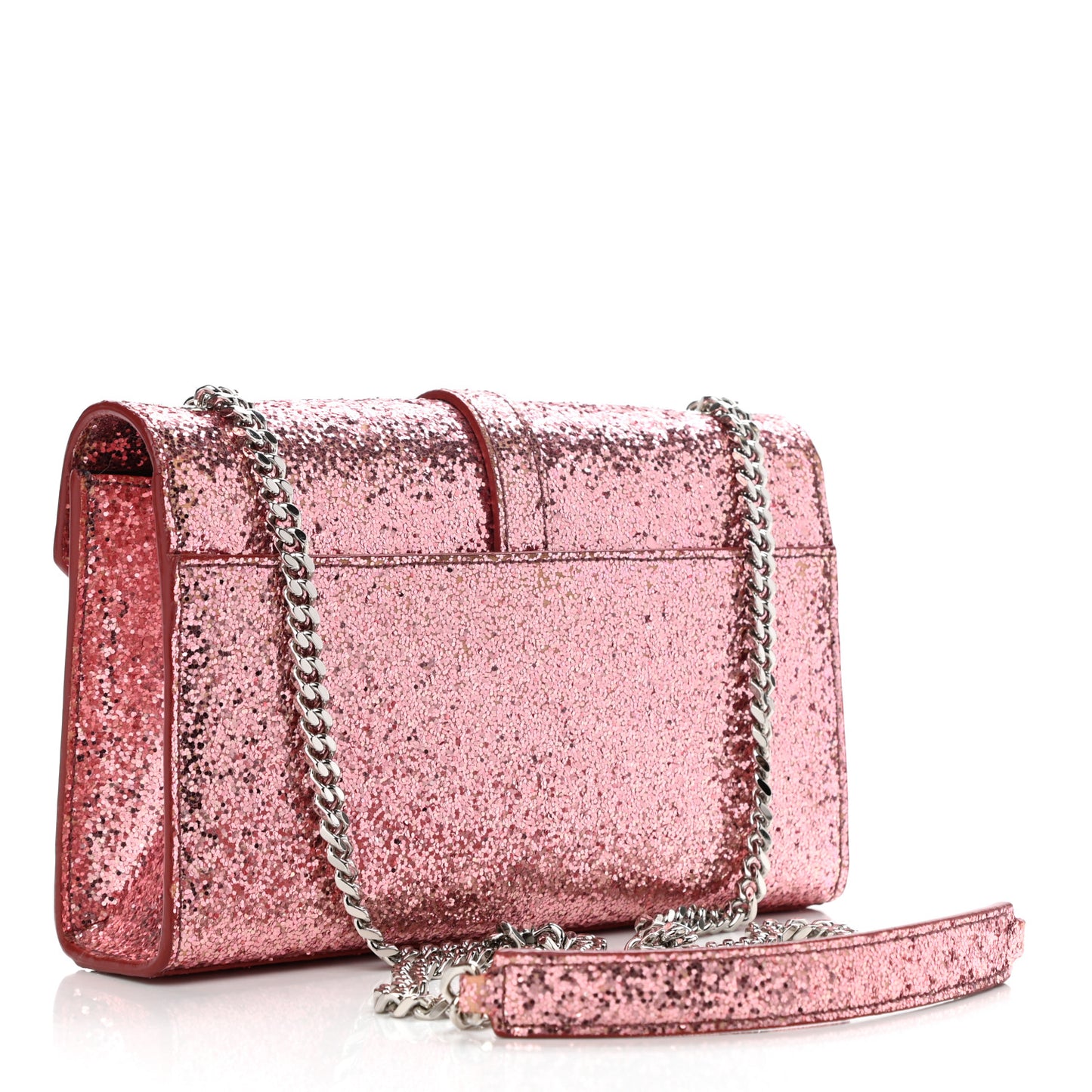Glitter Monogram Galactica Satchel Pink
