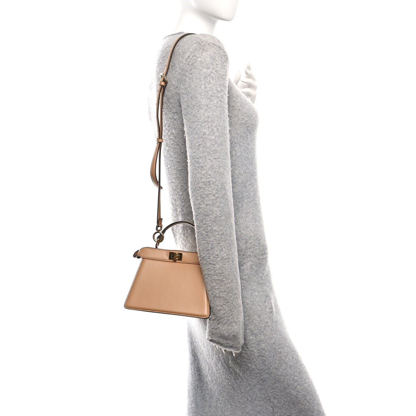 Shiny Nappa Petite Peekaboo I SEE U Satchel Miele Scuro
