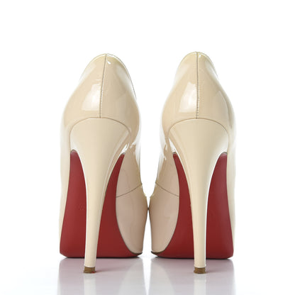 Christian Louboutin Patent Hyper Prive 120 Pumps 37 Bone 4 of 9