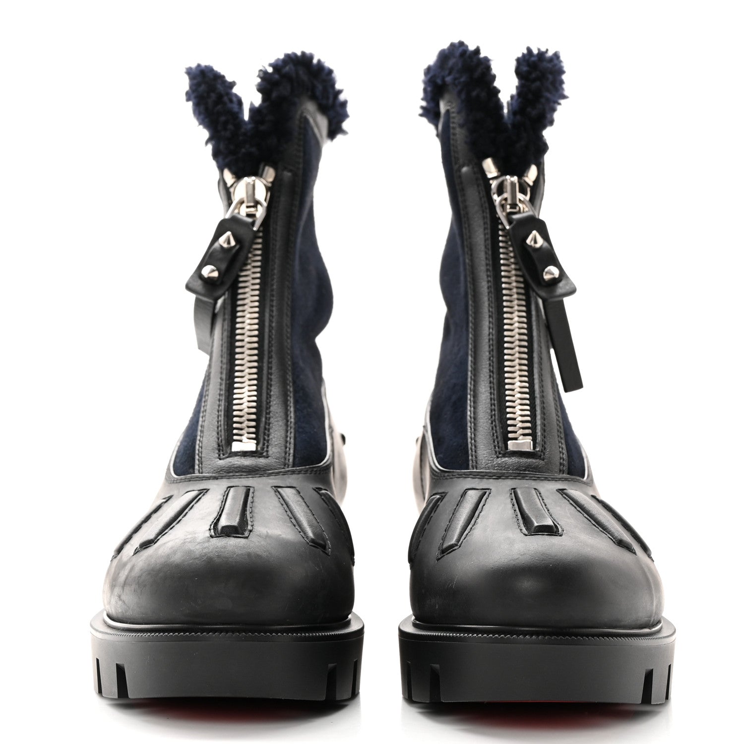 Christian Louboutin Kid Calfskin Shearling Glory Flat Boot 35.5 Version Black 2 of 19