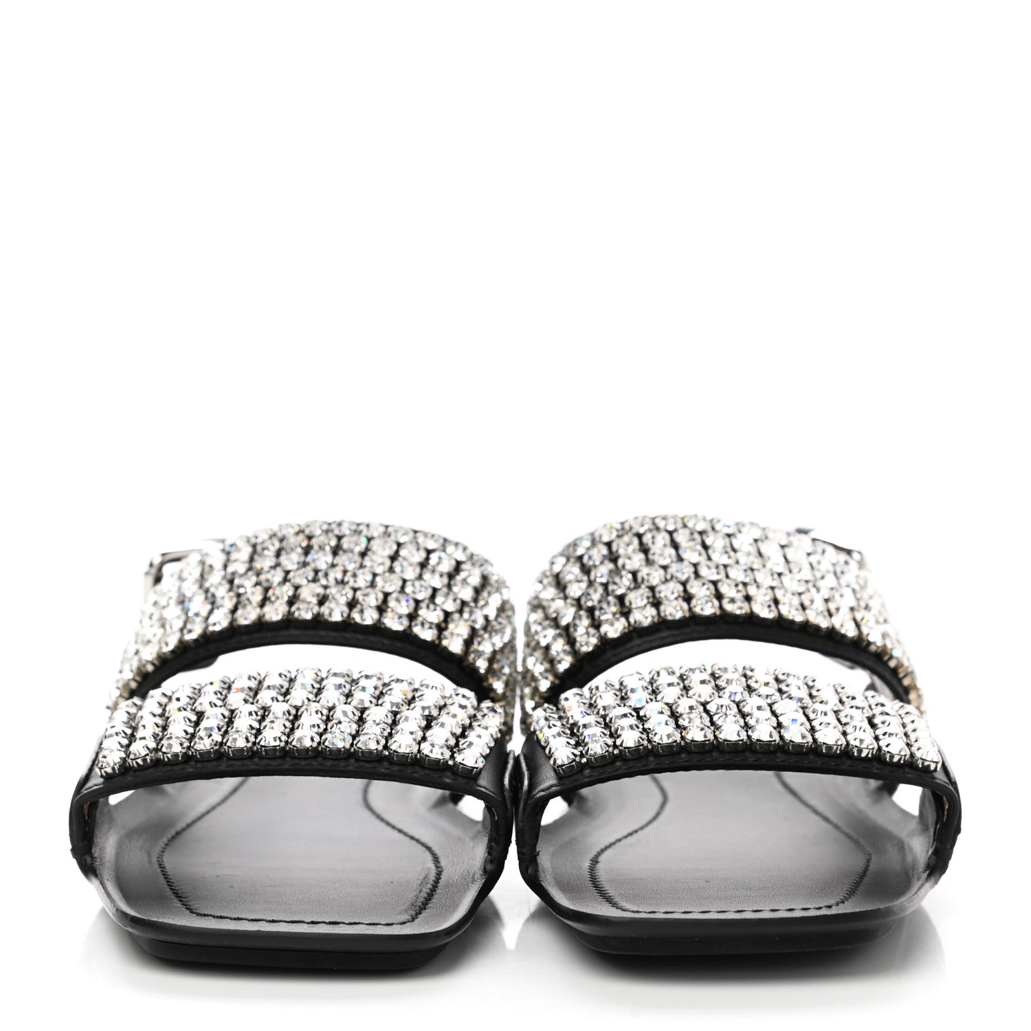 Gucci Napa Crystal Sandal 37 Black 2 of 8