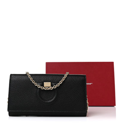 Salvatore Ferragamo Calfskin City Wallet On Chain Black 8 of 8