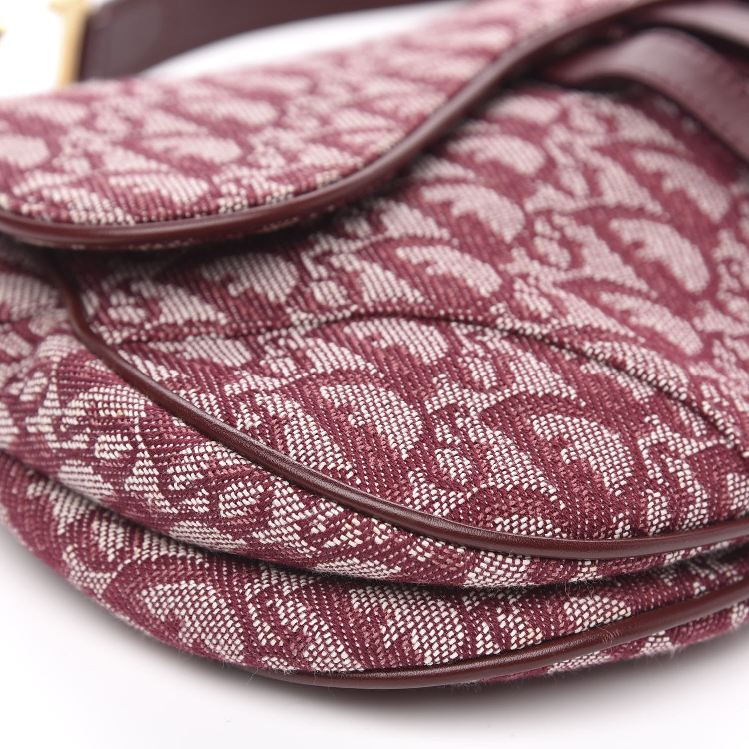 Christian Dior Monogram Saddle Bag Burgundy 8 of 9