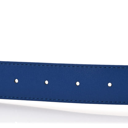 Louis Vuitton Calfskin Monogram 30mm LV Initiales Reversible Belt 85 34 Blue 4 of 6