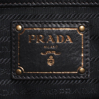 Prada Deerskin Zipper Detail Tote Black 6 of 8