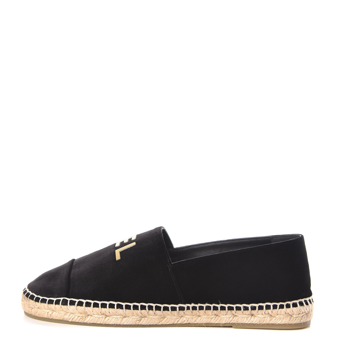 Velvet Logo Espadrilles 40 Black