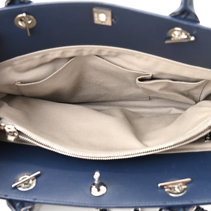 Chanel Aged Calfskin Quilted Be CC Tote Blue 5 of 9