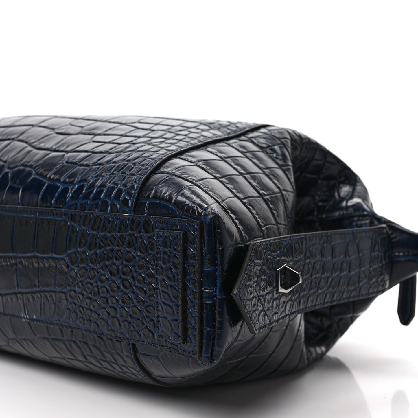 Calfskin Crocodile Embossed Medium Soft Antigona Navy