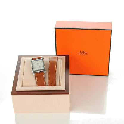 Hermes Stainless Steel Barenia 29mm Cape Cod Double Tour Quartz Watch Fauve 2 of 10