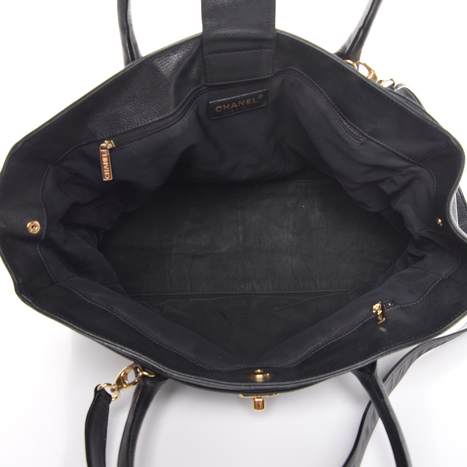 Chanel Calfskin Cerf Executive Shopper Tote Black 6 of 14