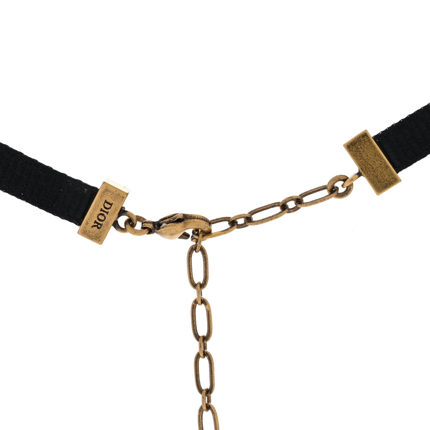 Grosgrain Ribbon J'Adior Logo Choker Necklace Black