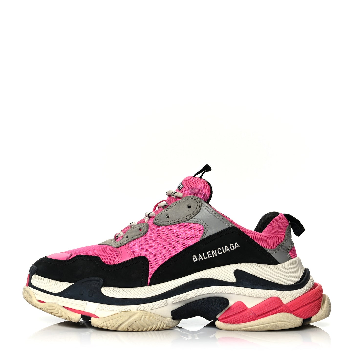 Fabric Mesh Womens Triple S Sneakers 42 Fluo Pink Grey White