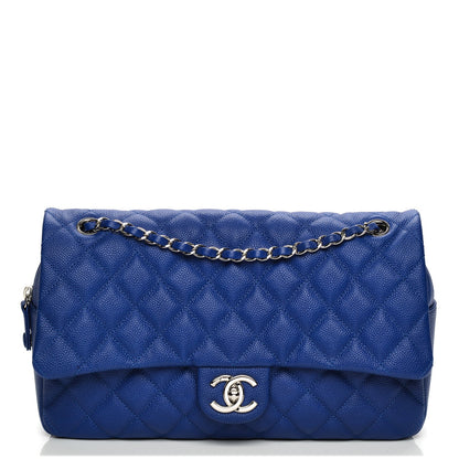 Chanel Caviar Quilted Jumbo Easy Flap Blue 1 of 7