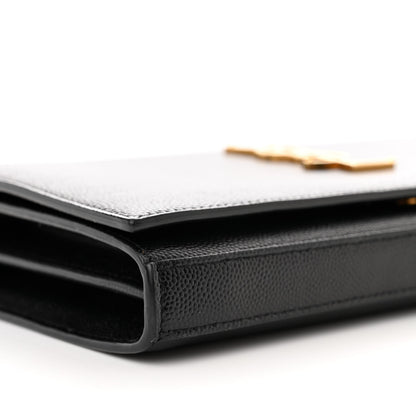 Saint Laurent Grain De Poudre Monogram Chain Wallet Black 9 of 12