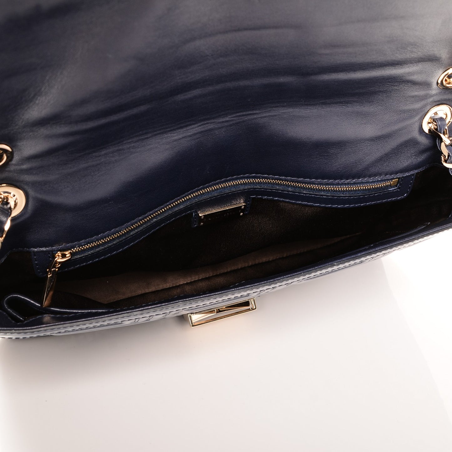 Patent Borsa Couture Shoulder Bag Navy