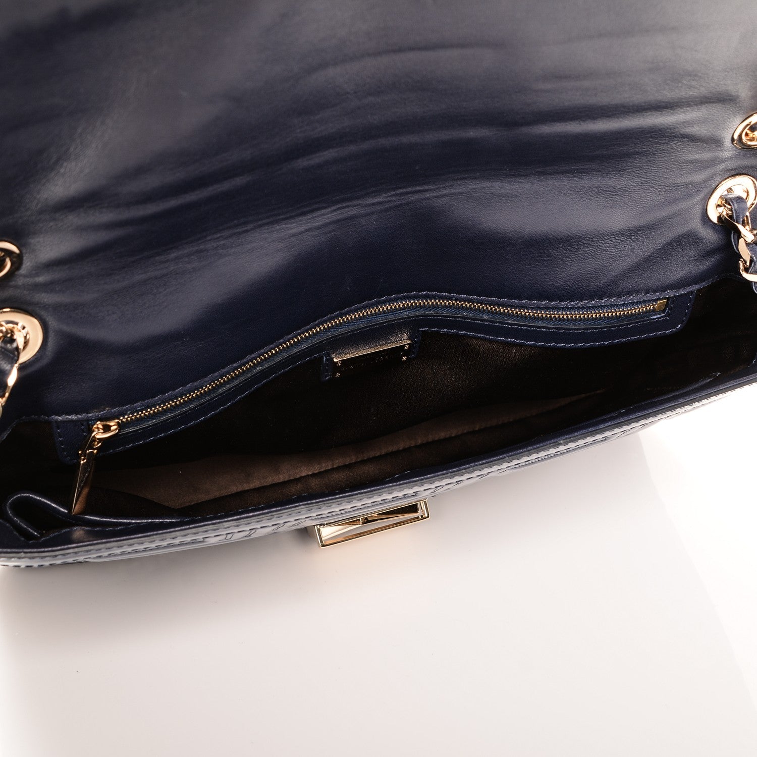 Versace Patent Borsa Couture Shoulder Bag Navy 5 of 6