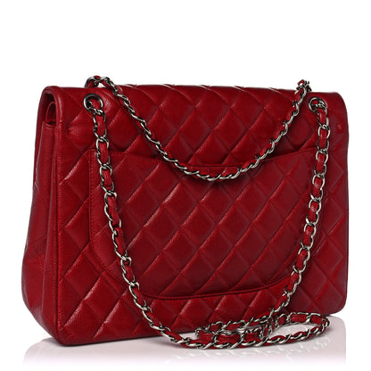 Chanel Caviar Quilted Maxi Double Flap Red 3 of 11