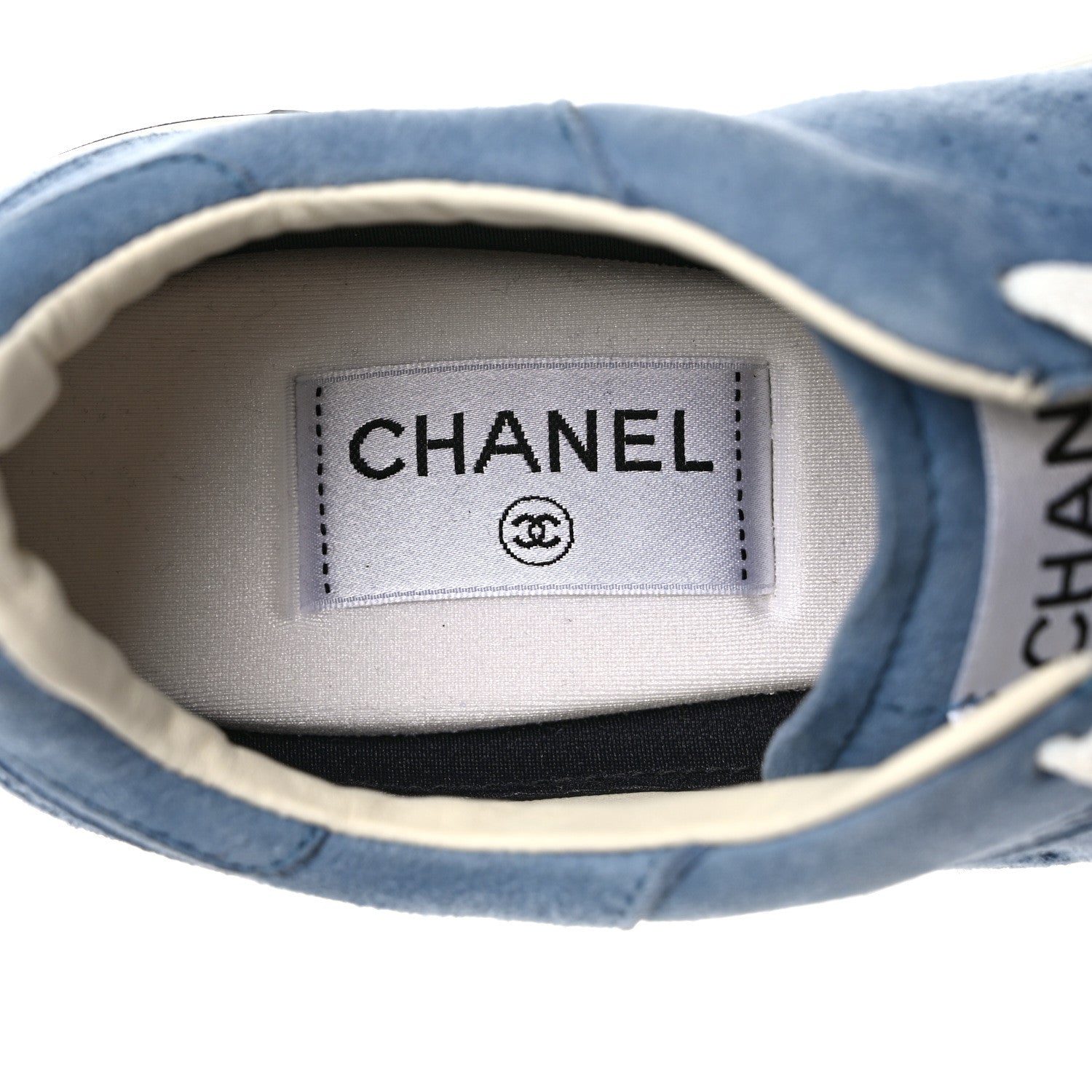 Chanel Suede Calfskin Womens CC Sneakers 41 Blue 7 of 8