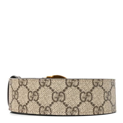 Gucci GG Supreme Monogram Plutone Calfskin Enamel Interlocking G 40mm Belt 120 48 Beige Ebony New Acero 2 of 4