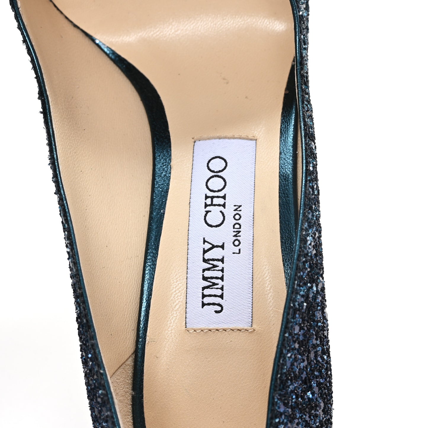 Coarse Glitter Degrade Pointy Toe Romy 100 Pumps 37.5 Peacock Navy