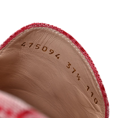 Gucci Canvas GG Monogram Horsebit Womens Princetown Slippers 37.5 Gardenia Hibiscus Red 7 of 8