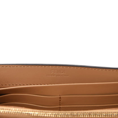 Fendi Vitello Termolagoon F is Fendi FF 1974 Embossed Continental Envelope Wallet On Chain Miele Scuro 8 of 10
