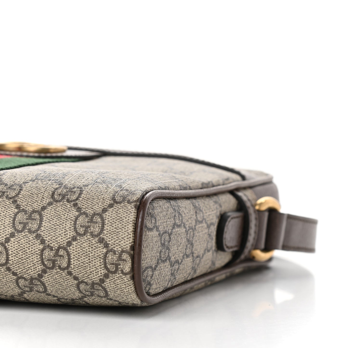 GG Supreme Monogram Web Small Ophidia Messenger Bag Brown