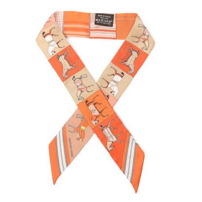 Hermes Silk Couvertures Nouvelles Twilly Orange Jaune Capucine 1 of 4