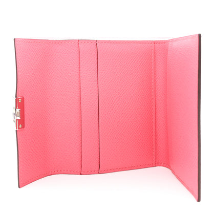 Hermes Epsom Mini Clic Card Holder Rose Azalee 5 of 6