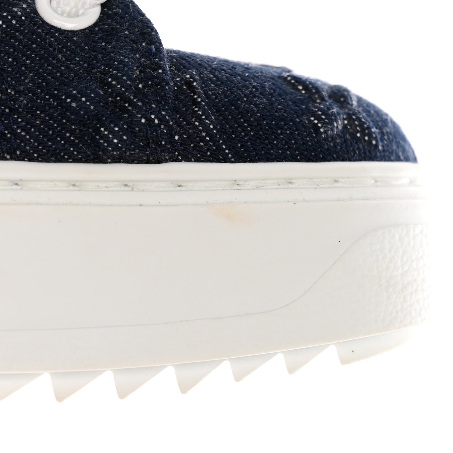 Denim Monogram Debossed Time Out Sneakers 36.5 Blue