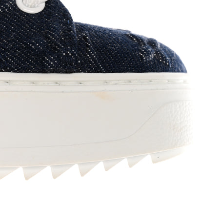 Louis Vuitton Denim Monogram Debossed Time Out Sneakers 36.5 Blue 10 of 10