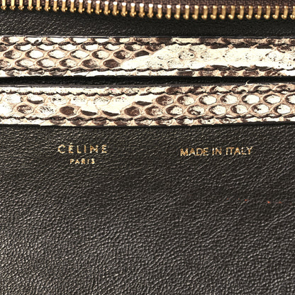 Celine Snakeskin Suede Medium Trapeze Burgundy 6 of 9