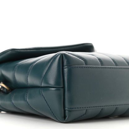 Saint Laurent Calfskin Y Quilted Monogram Toy Loulou Satchel Dark Turquoise 10 of 11