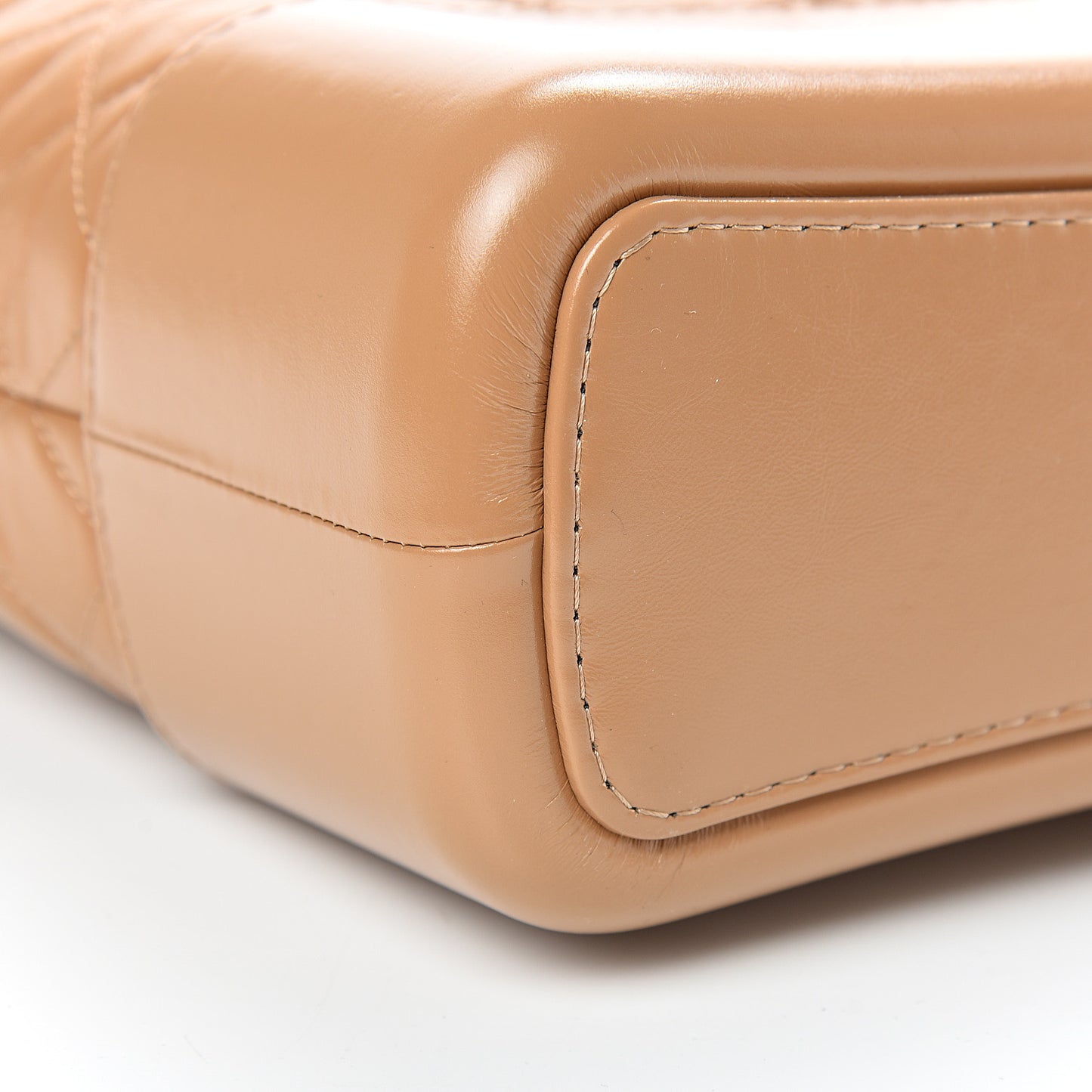 Aged Calfskin Quilted Medium Gabrielle Hobo Beige